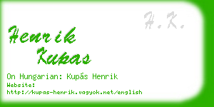 henrik kupas business card