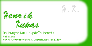 henrik kupas business card